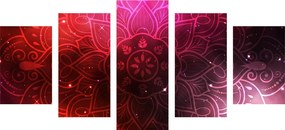 Quadri 5 pezzi – Mandala con sfondo galattico