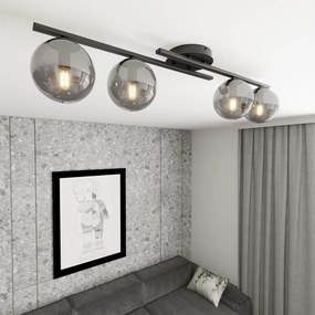 Lampada da soffitto in acciaio KAIRO 4 da interno 4xE14 Colore del corpo Nero e Grafite