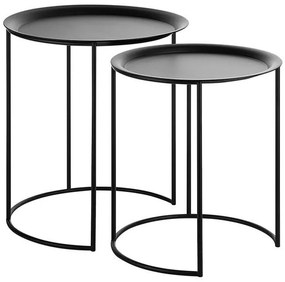 Set di 2 tavolini metallo nero TWINS Beliani