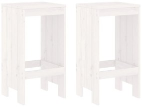 Sgabelli da bar 2 pz bianchi 40x36x75 cm legno massello di pino