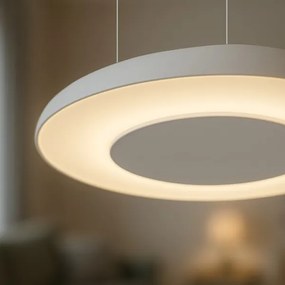 Lampada a sospensione su cavo PIATTINO LED/30W/230V 2700/3200/4000K Ø 40 cm, bianca