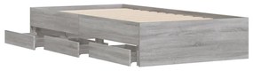 Giroletto cassetti grigio sonoma 75x190 cm legno multistrato