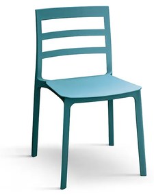 Set di 4 sedie MALAGA in polipropilene blu