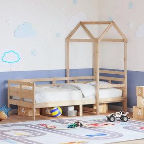 Dormeuse Con Tetto 90x190 Cm İn Legno Massello Di Pino /