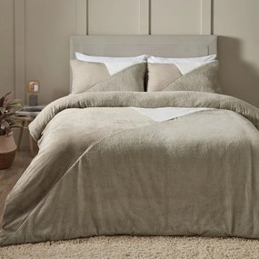 Biancheria da letto singola beige micro felpata 135x200 cm Larsson Geo - Catherine Lansfield