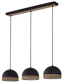 Lonnaris 3 Lampada a Sospensione Black/Nature - Lindby