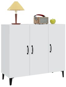 Credenza bianca 90x34x80 cm in legno multistrato