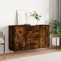 Credenza Rovere Fumo 104x35x70 cm in Legno Multistrato 827201