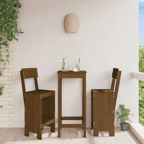 Sgabelli Da Bar 2pz Ambra 40x48,5x115,5 Cm Legno Massello Pino /