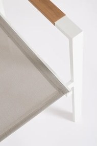 Sedia Da Esterno Con Braccioli In Alluminio E Textilene Heta Bianca Bizzotto