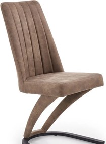 Sedia K338 in ecopelle marrone