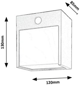 Rabalux 7478-LED Applique da esterno con sensore BALIMO LED/12W/230V IP54