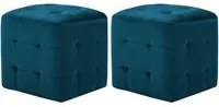 Pouf 2 pz Blu 30x30x30 cm in Velluto 278384