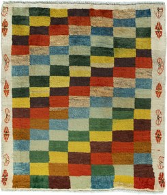 Gabbeh Tappeto 80x90 (Iran) Annodato A Mano