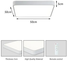 Brilagi - Lampada LED dimmerabile POOL SQUARE LED/48W/230V 3000-6000K 50x50 cm bianco+D