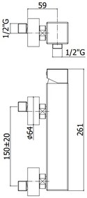 Paffoni Level Lec168st Miscelatore Doccia Esterno Leva Cubo Steel Looking Acciaio