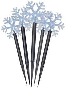 Decorazione esterna natalizia LED 5xLED/3xAA fiocchi di neve IP44