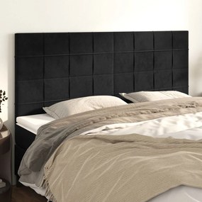 Testiera 4 Pz Nera 90x5x78/88 Cm İn Velluto /