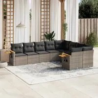 Set Divano da Giardino 9 pz con Cuscini Grigio in Polyrattancod mxl 114841