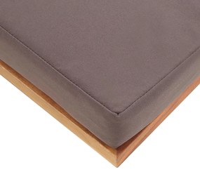 Poggiapiedi con cuscino 66x66x36cm in legno acacia grigio scuro