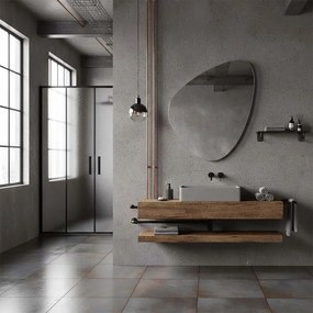 Specchio Board irregolare in polistirene grigio satinato 120 x 80 cm
