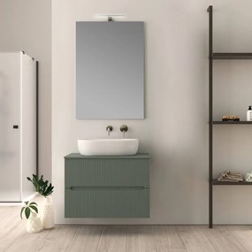 Mobile bagno 80 cm verde opaco cannettato Palermo