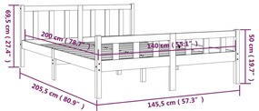 Giroletto Bianco in Legno Massello 140x200 cm