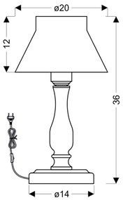 Lampada da tavolo ZEFIR 1xE27/40W/230V