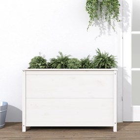 Fioriera Rialzata Giardino Bianca 119,5x40x78 Cm Massello Pino /