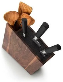 Continente C4251- Portacoltelli con inserto flexi e vano 31x8x24,5 cm noce