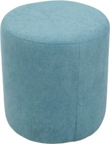Pouf Tondo Dante D 40 cm in Tessuto Antimacchia Turchese