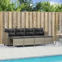 Set Divano da Giardino 5pz con Cuscini Grigio Chiaro Polyrattan 3261538