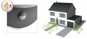 Philips - Applique da esterno con sensore JUNE 1xE27/12W/230V IP44