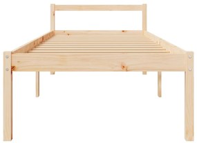 Letto per Anziani 75x190 cm Small Single Legno Massello di Pino