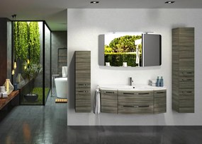 Mobile bagno con lavabo L 130 x H 48 x P 48 cm grigio sangallo 4 cassetti per vasca centrale Imagine