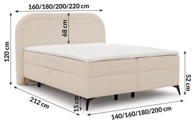 Letto boxspring beige con contenitore 180x200 cm Ornes – Ropez