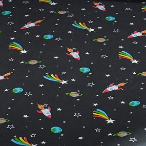 Lenzuolo con angoli per bambini nero per letto singolo 90x190 cm Rainbow Rockets – Catherine Lansfield