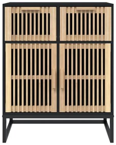 Credenza nera 60x30x75 cm in legno multistrato
