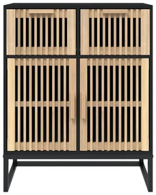 Credenza nera 60x30x75 cm in legno multistrato