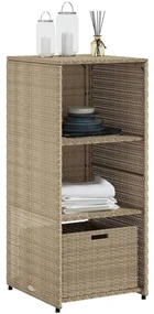 Armadietto portaoggetti giardino beige 50x55x115cm polyrattan