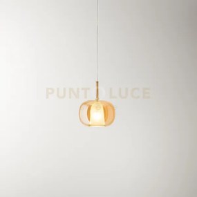 Vetro 1 luce e27 ambra trasparente d.22,5cm rosone acquistabile se...