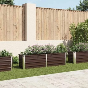 Letto Rialzato Giardino Marrone 160x40x45 Cm İn Acciaio Zincato /