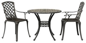 Set Da Bistrò 3 Pz Bronzo İn Alluminio Pressofuso /