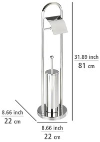 WENKO 16993100 - Set per WC VASTO 22x81 cm in acciaio inox/argento