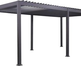 Pergola bioclimatica 301.3x583.6 cm in alluminio grigio antracite - Solea