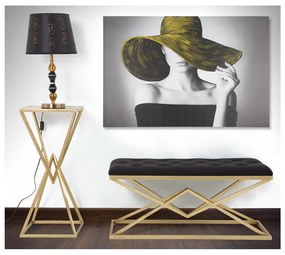 Panchina in Piramide nera e oro, 100 x 40 cm - Mauro Ferretti