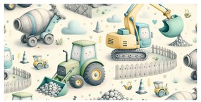 Quadro su tela – Escavatori e trattori per bambini