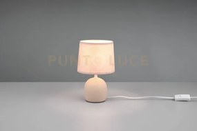 Malu lampada da tavolo in ceramica con paralume beige h. 26cm  1 lu...