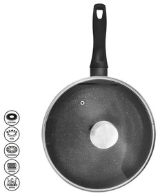 Padella in alluminio con coperchio ø 28 cm Grande - Orion