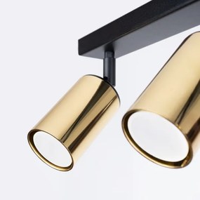 Sollux SL.1383 - Faretto WINX 2xGU10/10W/230V nero/oro